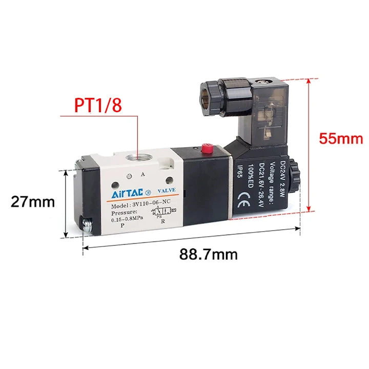 Airtac 3V110-06-NO: Solenoid valve(3/2 way) - 3V11006NOB