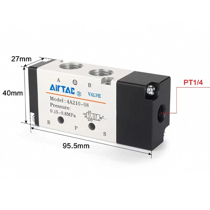 Airtac 4A310-08: Air Pilot Valve. 5 Way - 4A31008