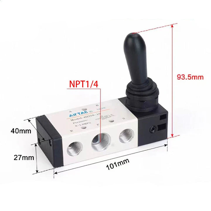 Airtac 4H310-08: Hand Valve. Toggle Style - 4H31008T
