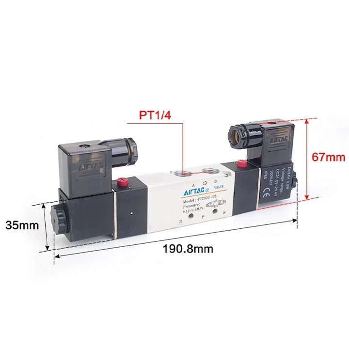 Airtac 4V230P-08: Solenoid Air Valve - 4V230P08F