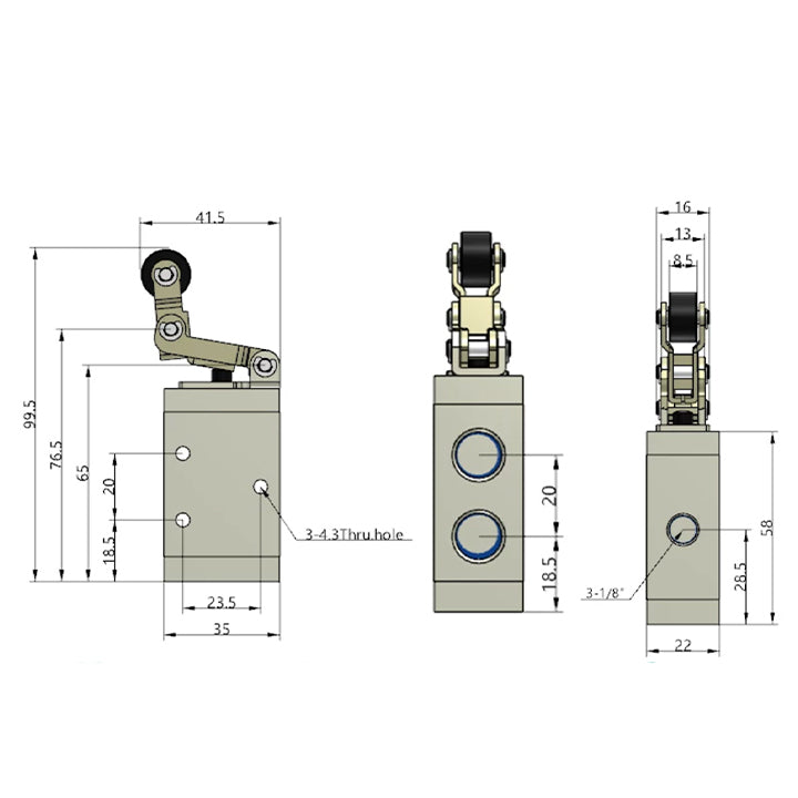 Airtac M3L210-06: Manual Valve. 3 Way - M3L21006