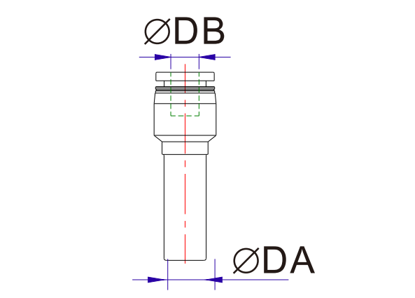 Airtac SUS316: Push to Connect Fitting, Male Connector - X-S6-NPGJ1/4-5/32 (MOQ 10 pcs)
