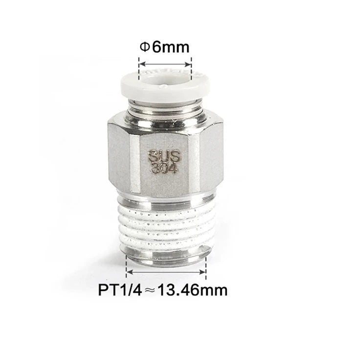 Airtac PC: Male connector--One-touch fittings(stainless steel) - PC602-S