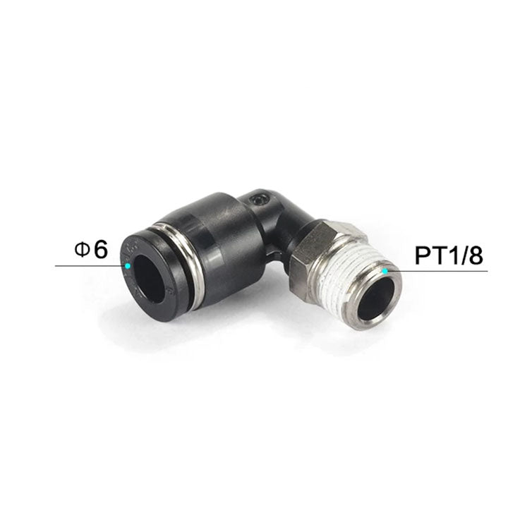 Airtac PL: Male elbow--One-touch fittings Black - PL601D-M