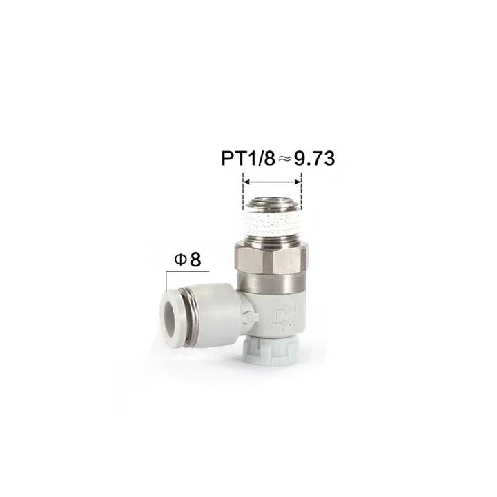 Airtac: Stainless Steel Push-Lock Type Flow Control Valve - PTL801BD-S