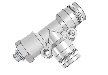 Airtac PED: Push Lock Fitting, Male Run Tee - PED4M5 (MOQ 10 pcs.)