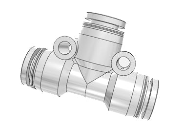 Airtac PEW: Push Lock Fitting, Different Diameter Tee - PEW10-8 (MOQ 10 pcs.)