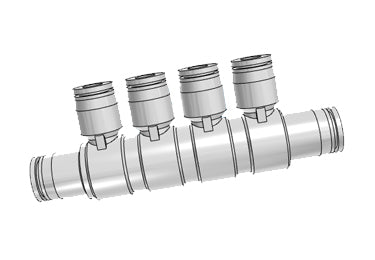 Airtac PHD: Push Lock Fitting, Universal Reducer Four Branch Union - PHD8-6 (MOQ 10 pcs.)