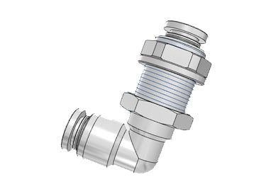 Airtac PLM: Push Lock Fitting, Bulkhead Male Elbow - PLM6 (MOQ 10 pcs.)