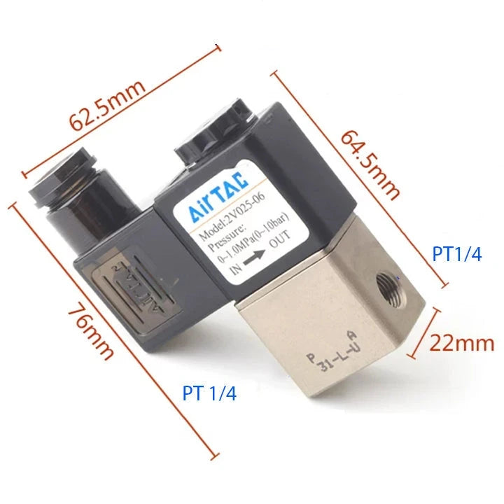 Airtac 2V025-08: 2 Way Solenoid Valve - 2V02508B