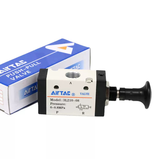 Airtac 3L210-08: Push Pull Valve. 3 Way - 3L21008T