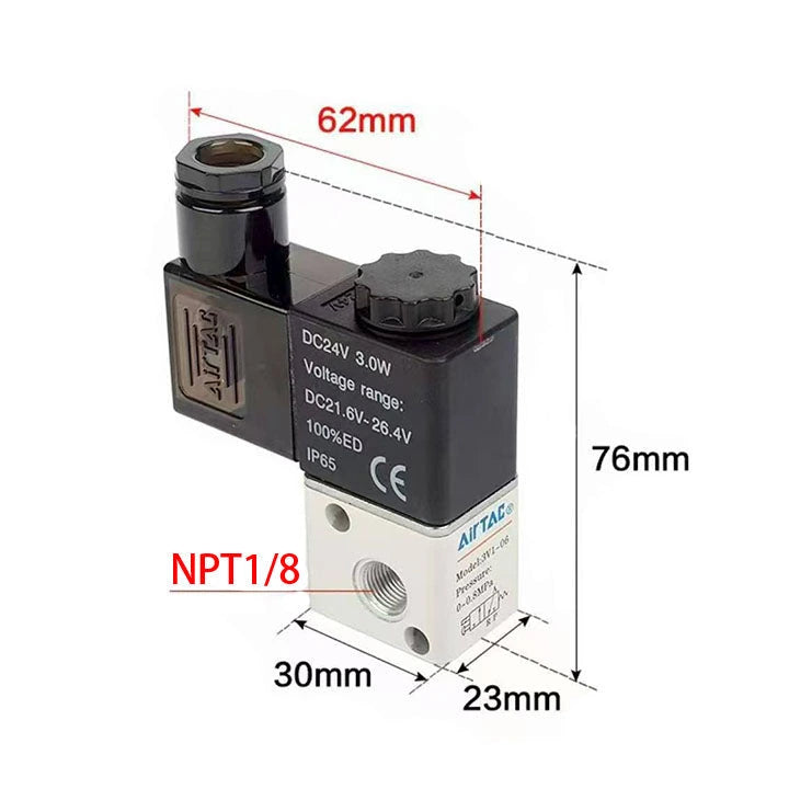 Airtac 3V1-06: Solenoid valve(3/2 way) - 3V106CT