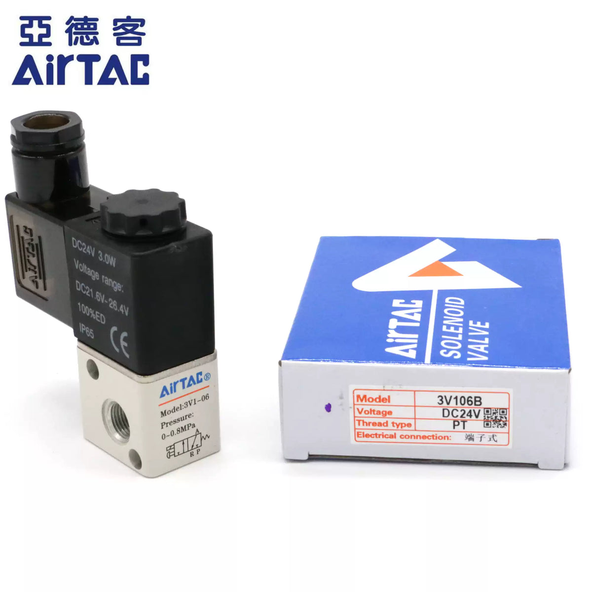 Airtac 3V1-06: Solenoid valve(3/2 way) - 3V106FT