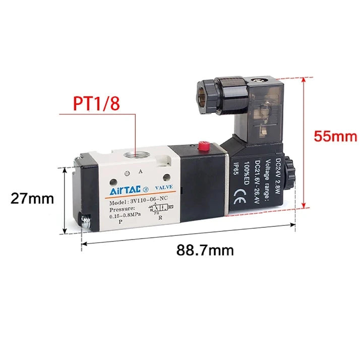 Airtac 3V1-M5: Solenoid valve(3/2 way) - 3V1M5F
