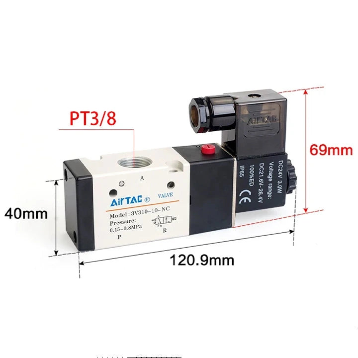 Airtac 3V310-10-NO: Solenoid valve(3/2 way) - 3V31010NOC