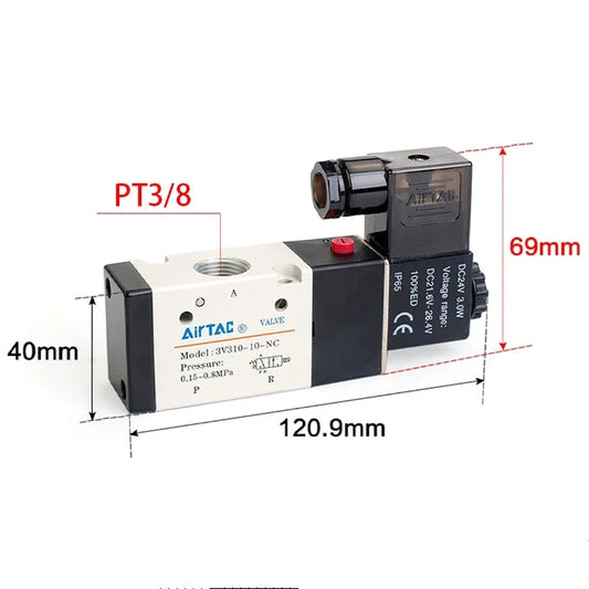 Airtac 3V310-10-NO: Solenoid valve(3/2 way) - 3V31010NOC