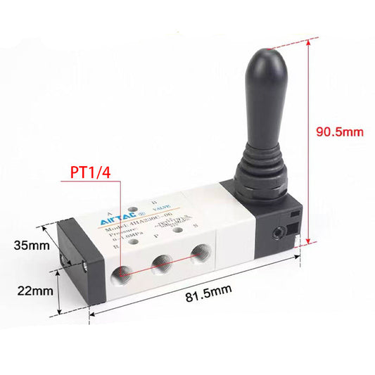 Airtac 4H230E-08: Hand Valve. Toggle Style - 4H230E08