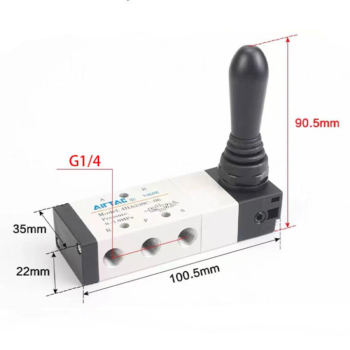 Airtac 4HA230C-08: Hand Valve. Toggle Style - 4HA230C08G