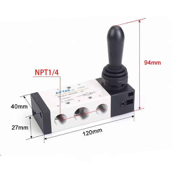 Airtac 4HA330E-08: Hand Valve. Toggle Style - 4HA330E08T