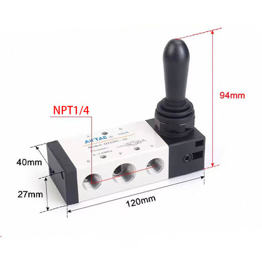 Airtac 4HA330E-08: Hand Valve. Toggle Style - 4HA330E08T