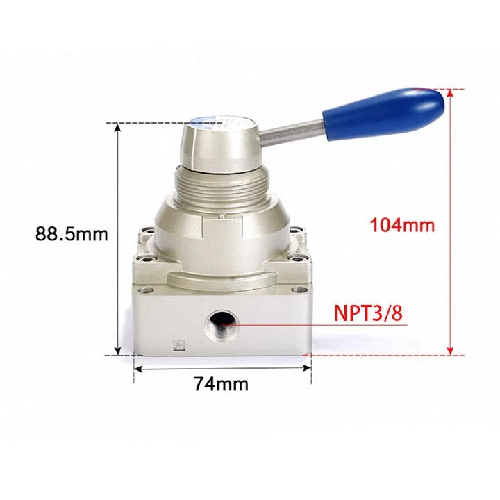 Airtac 4HV330-10: Hand Valve. Rotary Style - 4HV33010SLT