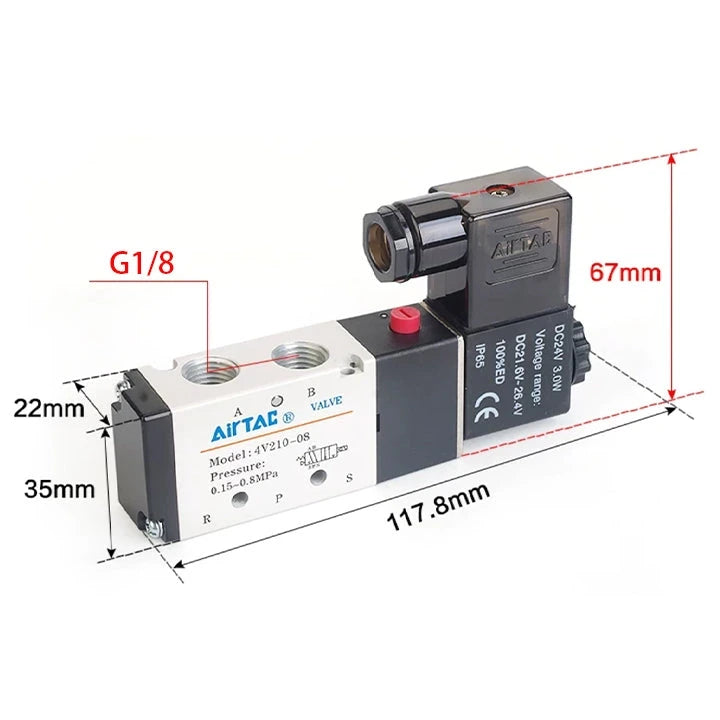 Airtac 4V210-06: Solenoid Air Valve - 4V21006B