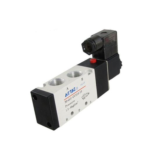 Airtac 4V310-10 DC24V Solenoid Valve G3/8" High-Flow 5/2 Way Directional Valve, Delivering Powerful Drive for Large Pneumatic Actuators