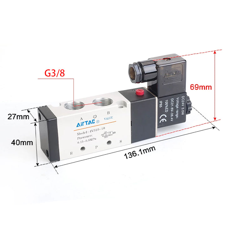 Airtac 4V310-10: Solenoid Air Valve - 4V31010AG