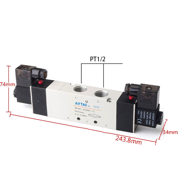 Airtac 4V430C-15: Solenoid Air Valve - 4V430C15B