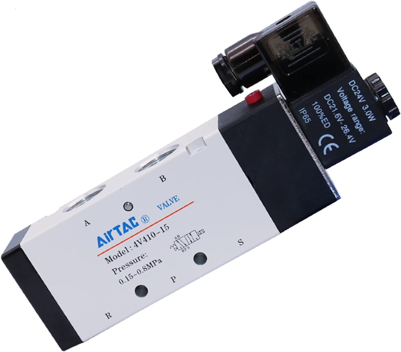 AirTac 4V410-15 DC 24V 5-Port 2-Position Pilot-Operated Solenoid Valve