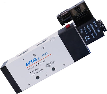 AirTac 4V410-15 DC 24V 5-Port 2-Position Pilot-Operated Solenoid Valve