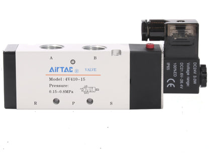 AirTac 4V410-15 DC 24V 5-Port 2-Position Pilot-Operated Solenoid Valve