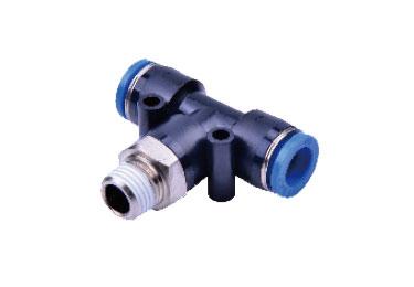 Airtac NPEB: Push to Connect Fitting, Male Branch Tee - NPEB3/8-1/2 (MOQ 10 pcs.)