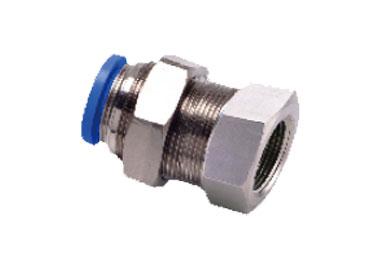 Airtac NPMF: Push to Connect Fitting, Bulkhead Connector - NPMF3/8-3/8 (MOQ 10 pcs.)