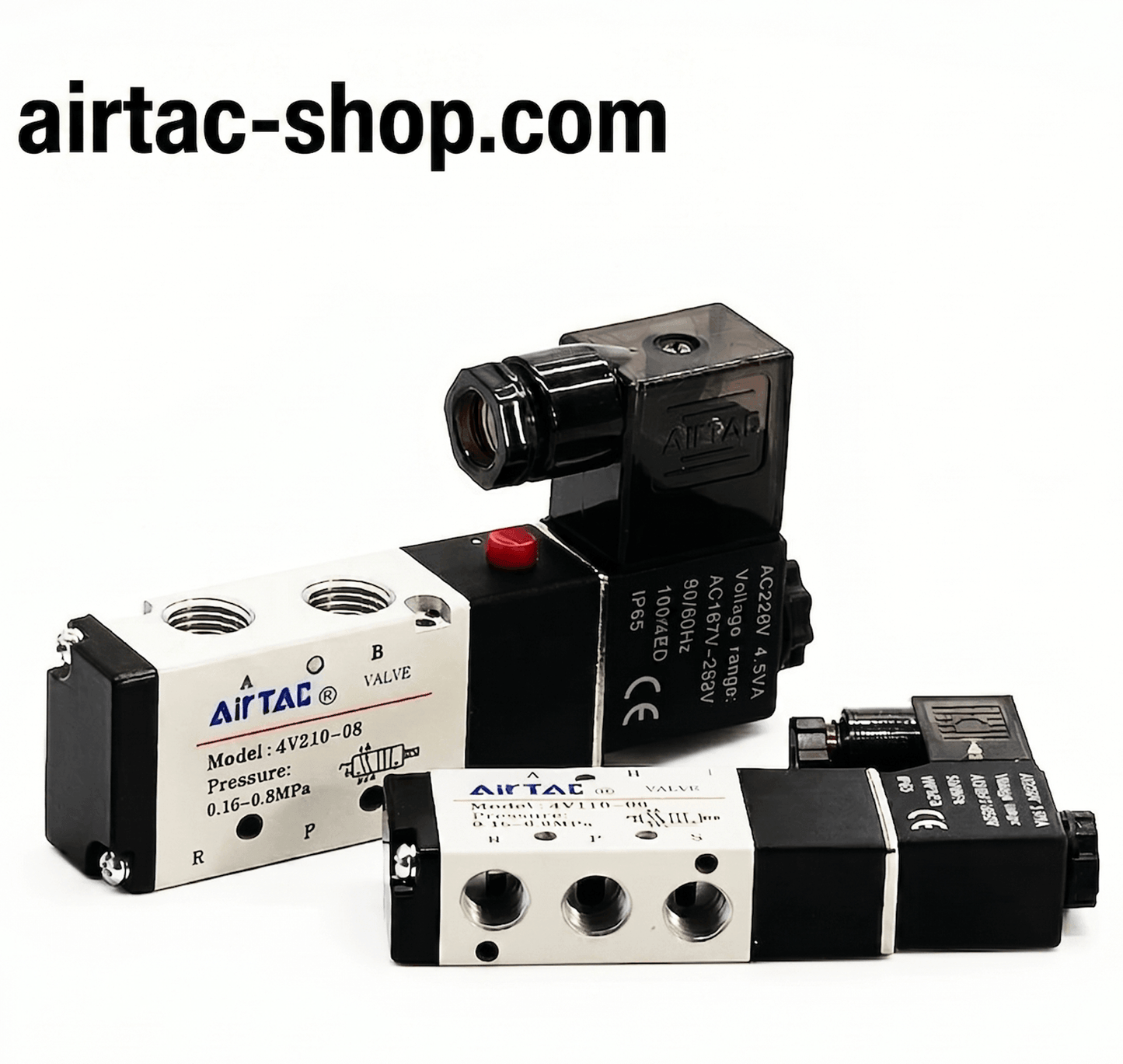 Airtac 4V210-08AI Solenoid Valve (AC220V, PT 1/4) | Direct Lead Wire Type