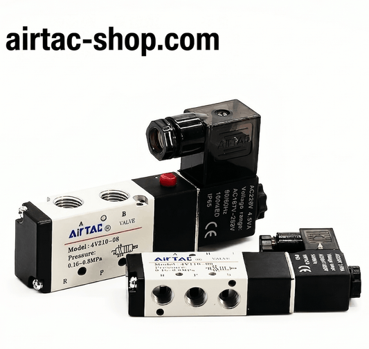 Airtac 4V210-08AIG-W External Pilot Solenoid Valve (AC220V, G 1/4) | Direct Lead Wire