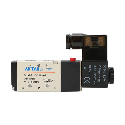 Airtac 4V210-08BIT-W External Pilot Solenoid Valve (DC24V, NPT 1/4) | Direct Lead Wire