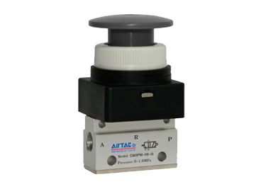 Pneumatic Mechanical Valve Airtac CM3PM-06: Manual Valve, 3 Way - CM3PM06BT