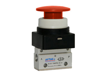 Pneumatic Mechanical Valve Airtac CM3PM-06: Manual Valve, 3 Way - CM3PM06R