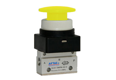 Pneumatic Mechanical Valve Airtac CM3PM-06: Manual Valve, 3 Way - CM3PM06YT