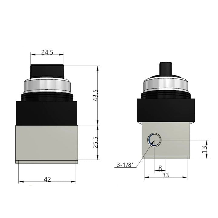 Airtac CM3B-06: Manual Valve. 3 Way - CM3B06