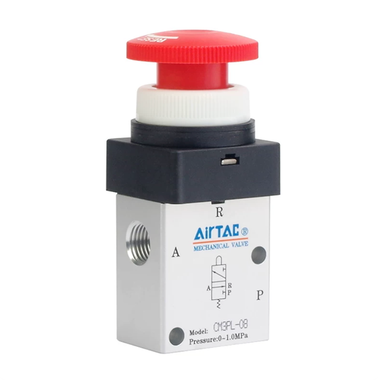 Pneumatic Mechanical Valve Airtac CM3PL-05: Manual Valve, 3 Way - CM3PL05