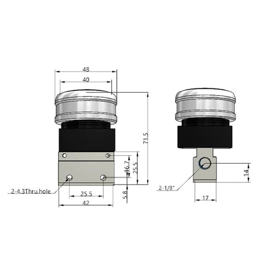 Airtac CM3PMS-06: Manual Valve. 3 Way - CM3PMS06GG