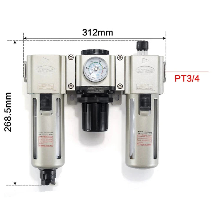 Airtac GAC600: Filter Regulator Lubricator - GAC600C20AS