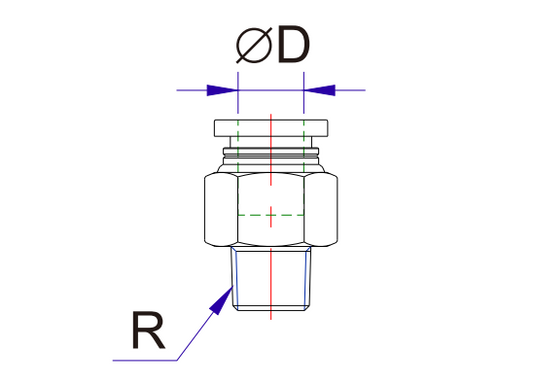 Airtac SUS316: Push to Connect Fitting, Male Connector - X-S6-NPC5/32-1/4 (MOQ 10 pcs)