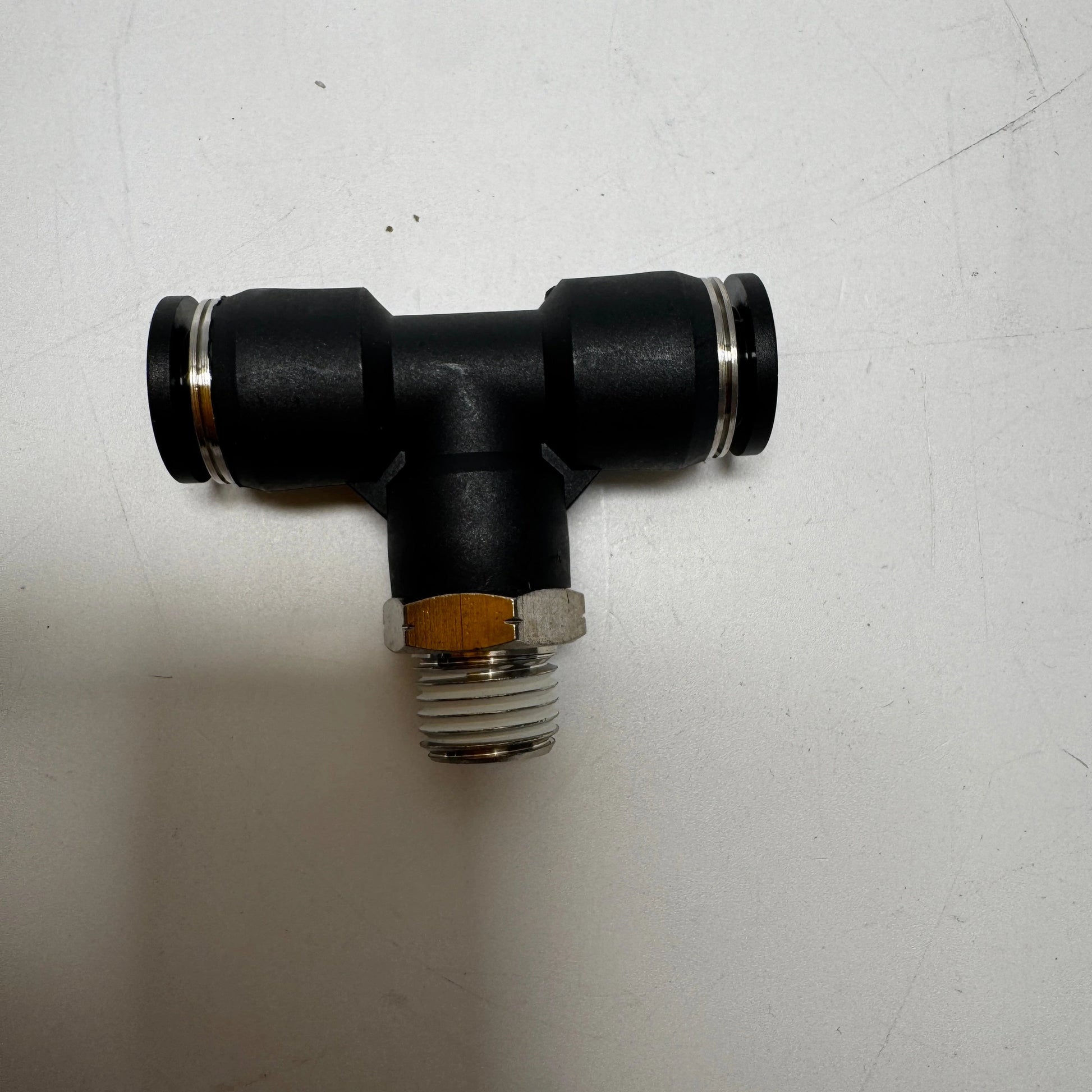 Airtac NPEB: Push to Connect Fitting. Male Branch Tee - NPEB3/8-1/4 (MOQ 10 pcs.)