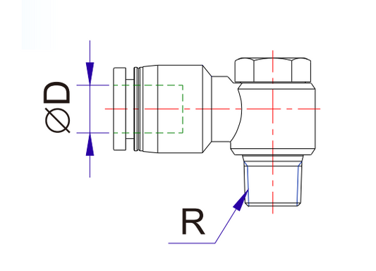 Airtac SUS316: Push to Connect Fitting, Male Connector - X-S6-NPH3/8-1/8 (MOQ 10 pcs)