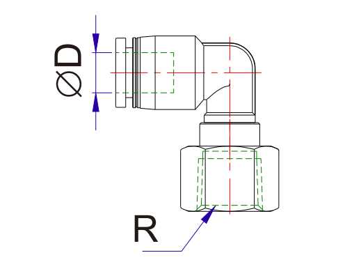 Airtac SUS316: Push to Connect Fitting, Female Connector - X-S6-NPLF5/16-3/8 (MOQ 10 pcs)