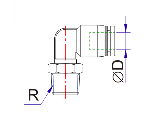 Airtac SUS316: Push to Connect Fitting, Male Connector - X-S6-NPL1/4-1/2 (MOQ 10 pcs)