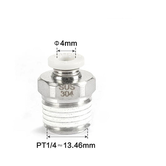 Airtac PC: Male connector--One-touch fittings(stainless steel) - PC402-S